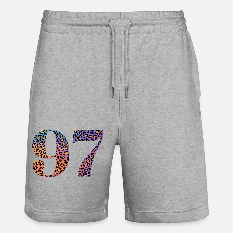 97e anniversaire léopard - Short de jogging bio TRAINER Stanley/Stella unisexe - gris chiné