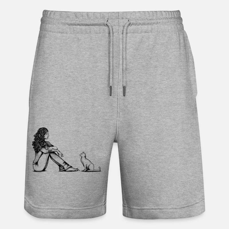 Mon chat et moi - Short de jogging bio TRAINER Stanley/Stella unisexe - gris chiné