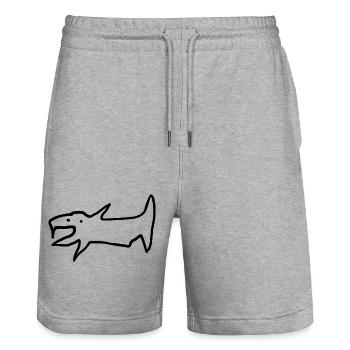 Lachs Fisch - Stanley/Stella Unisex Bio Joggingshorts Trainer  - Grau meliert - Vorne - Nik (191cm) & Marisol (170cm)