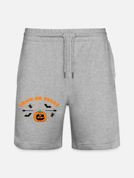 trick or treat 01 - Stanley/Stella Trainer Unisex Organic Jogging Shorts - heather grey