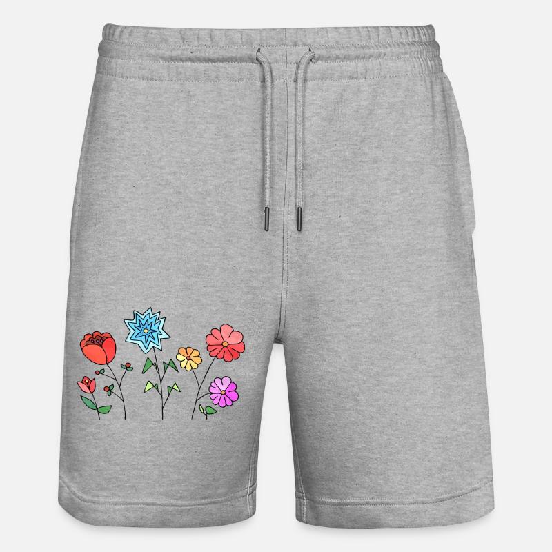 Blumen - Stanley/Stella Unisex Bio Joggingshorts Trainer  - Grau meliert