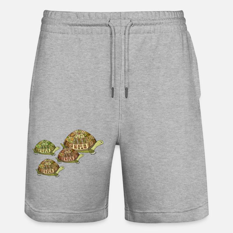 Schildkröten - Stanley/Stella Unisex Bio Joggingshorts Trainer  - Grau meliert