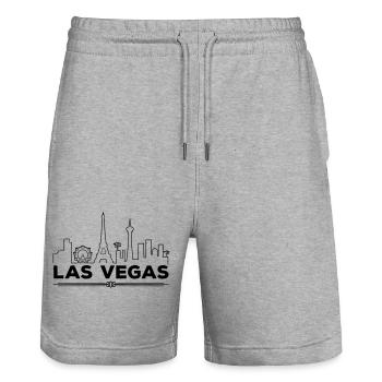Las Vegas Silhouette - Stanley/Stella Trainer Unisex Organic Jogging Shorts - heather grey - Front - Nik (191cm) & Marisol (170cm)