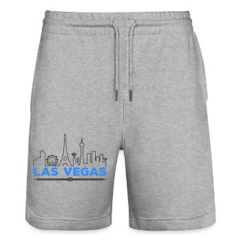 Las Vegas Silhouette - Stanley/Stella Trainer Unisex Organic Jogging Shorts - heather grey - Front - Nik (191cm) & Marisol (170cm)