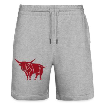 Avant-garde du taureau - Short de jogging bio TRAINER Stanley/Stella unisexe - gris chiné - Devant - Nik (191cm) & Marisol (170cm)
