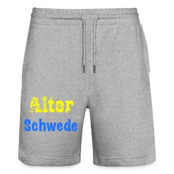 Alter Schwede - Stanley/Stella Unisex Bio Joggingshorts Trainer  - Grau meliert - Vorne - Nik (191cm) & Marisol (170cm)