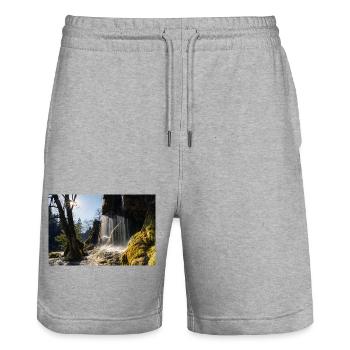 Chutes du Voile - Short de jogging bio TRAINER Stanley/Stella unisexe - gris chiné - Devant - Nik (191cm) & Marisol (170cm)