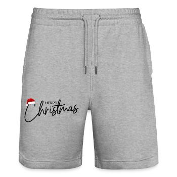 Merry Christmas - Stanley/Stella Unisex Bio Joggingshorts Trainer  - Grau meliert - Vorne - Nik (191cm) & Marisol (170cm)