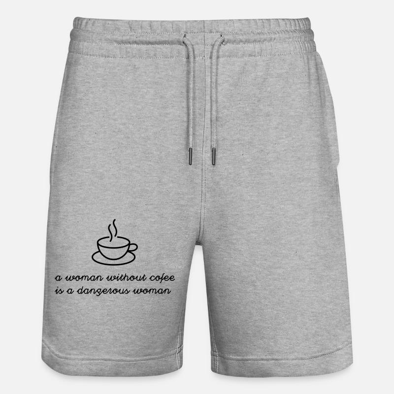 Frau ohne Kaffee - Stanley/Stella Unisex Bio Joggingshorts Trainer  - Grau meliert
