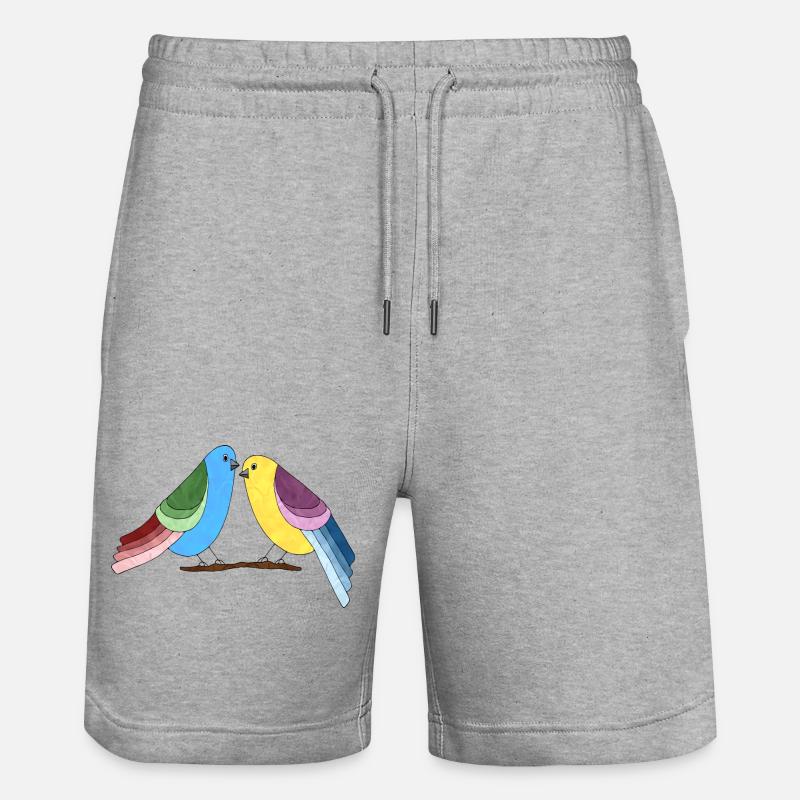 Vögel - Stanley/Stella Unisex Bio Joggingshorts Trainer  - Grau meliert
