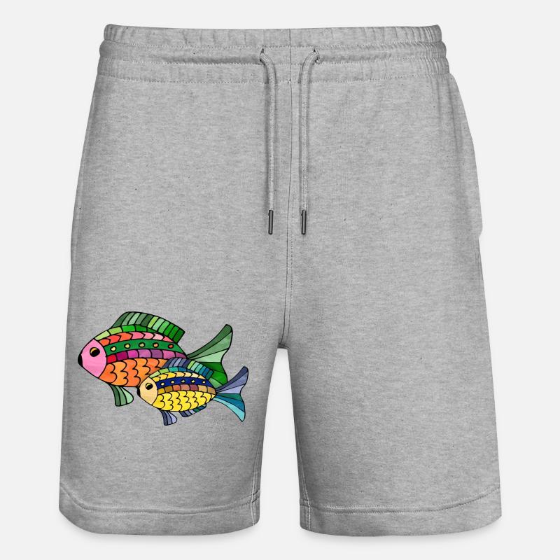 Poissons - Short de jogging bio TRAINER Stanley/Stella unisexe - gris chiné