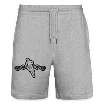 Fahrrad Fahrradfahrer Radfahrer Radfahren Radeln - Stanley/Stella Unisex Bio Joggingshorts Trainer  - Grau meliert - Vorne - Nik (191cm) & Marisol (170cm)
