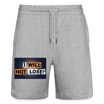 I will not lose saying lettering Graffiti - Stanley/Stella Trainer Unisex Organic Jogging Shorts - heather grey - Front - Nik (191cm) & Marisol (170cm)