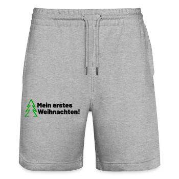 Mein erstes Weihnachten - Stanley/Stella Unisex Bio Joggingshorts Trainer  - Grau meliert - Vorne - Nik (191cm) & Marisol (170cm)
