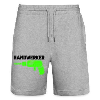 handwerker - Stanley/Stella Unisex Bio Joggingshorts Trainer  - Grau meliert - Vorne - Nik (191cm) & Marisol (170cm)