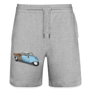 Oldtimer Tempo - Stanley/Stella Unisex Bio Joggingshorts Trainer  - Grau meliert - Vorne - Nik (191cm) & Marisol (170cm)