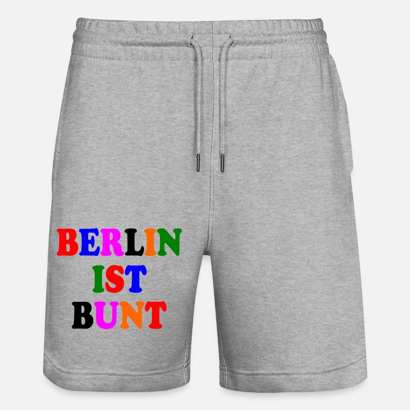 Berlin ist bunt - Stanley/Stella Unisex Bio Joggingshorts Trainer  - Grau meliert