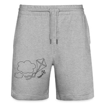 Die Weite und Leichtigkeit von Wolken fühlen - Stanley/Stella Unisex Bio Joggingshorts Trainer  - Grau meliert - Vorne - Nik (191cm) & Marisol (170cm)