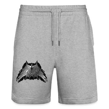 Restez fort : la force de la calligraphie dans le style de tatouage - Short de jogging bio TRAINER Stanley/Stella unisexe - gris chiné - Devant - Nik (191cm) & Marisol (170cm)