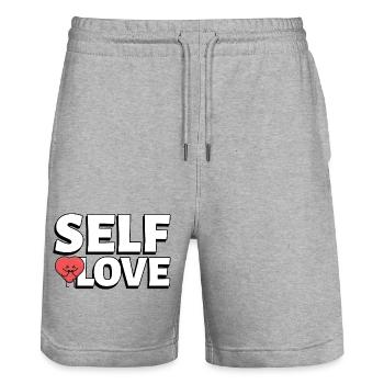 SELF LOVE - Stanley/Stella Unisex Bio Joggingshorts Trainer  - Grau meliert - Vorne - Nik (191cm) & Marisol (170cm)