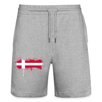 Danemark Europe Drapeau danois symboles nationaux norden - Short de jogging bio TRAINER Stanley/Stella unisexe - gris chiné - Devant - Nik (191cm) & Marisol (170cm)