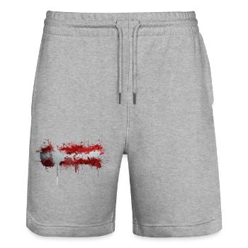 Danemark Europe Drapeau danois symboles nationaux norden - Short de jogging bio TRAINER Stanley/Stella unisexe - gris chiné - Devant - Nik (191cm) & Marisol (170cm)