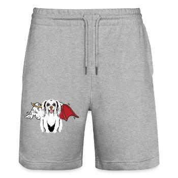 Hells, Dog, Angel, Devil, Dogs, Dog, Heavenly - Stanley/Stella Trainer Unisex Organic Jogging Shorts - heather grey - Front - Nik (191cm) & Marisol (170cm)