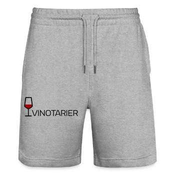 Vinotariier - Stanley/Stella Unisex Bio Joggingshorts Trainer  - Grau meliert - Vorne - Nik (191cm) & Marisol (170cm)