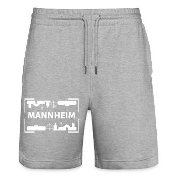 Mannheim Monnem Mannheimat - Stanley/Stella Unisex Bio Joggingshorts Trainer  - Grau meliert - Vorne - Nik (191cm) & Marisol (170cm)