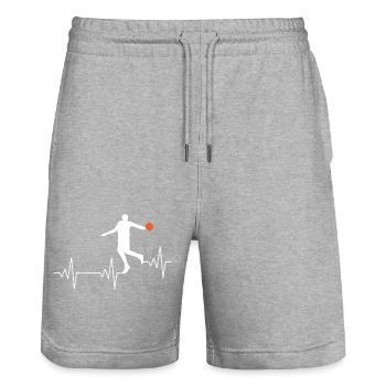 Basketball - Stanley/Stella Unisex Bio Joggingshorts Trainer  - Grau meliert - Vorne - Nik (191cm) & Marisol (170cm)