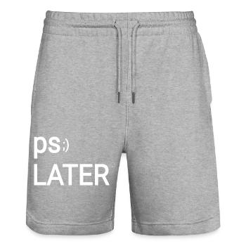 Verabschiedung lustig cool - Stanley/Stella Unisex Bio Joggingshorts Trainer  - Grau meliert - Vorne - Nik (191cm) & Marisol (170cm)