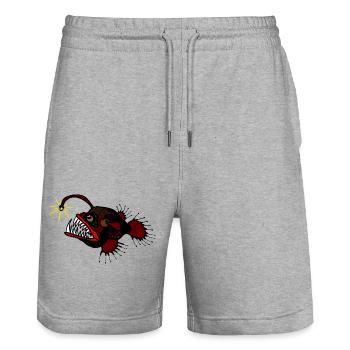 Anglerfisch - Stanley/Stella Unisex Bio Joggingshorts Trainer  - Grau meliert - Vorne - Nik (191cm) & Marisol (170cm)