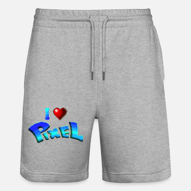I love pixel - Short de jogging bio TRAINER Stanley/Stella unisexe - gris chiné