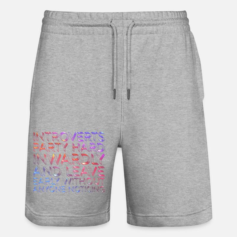 Introvertierte feiern innerlich hart - Stanley/Stella Unisex Bio Joggingshorts Trainer  - Grau meliert