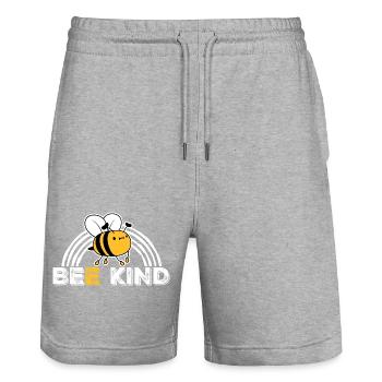 Sei nett niedlich Honig Freundlichkeit Biene Liebe inspirierend - Stanley/Stella Unisex Bio Joggingshorts Trainer  - Grau meliert - Vorne - Nik (191cm) & Marisol (170cm)