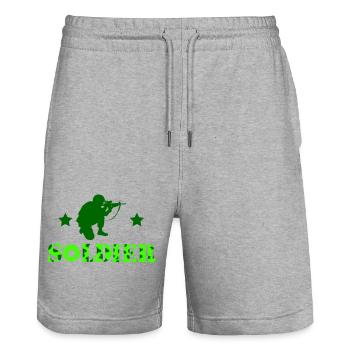 soldier - Stanley/Stella Unisex Bio Joggingshorts Trainer  - Grau meliert - Vorne - Nik (191cm) & Marisol (170cm)
