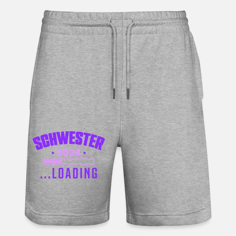 schwester 2024 - Stanley/Stella Unisex Bio Joggingshorts Trainer  - Grau meliert