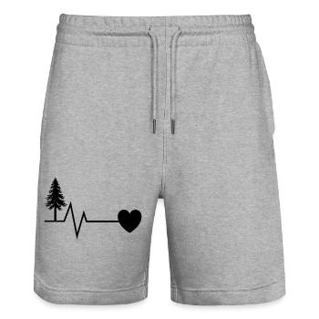 Arbre, Arbres, Heartbeat, Pouls - Short de jogging bio TRAINER Stanley/Stella unisexe - gris chiné - Devant - Nik (191cm) & Marisol (170cm)
