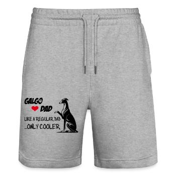 Galgo Dad - Stanley/Stella Trainer Unisex Organic Jogging Shorts - heather grey - Front - Nik (191cm) & Marisol (170cm)