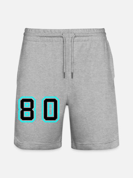 80 Number Symbol - Stanley/Stella Trainer Unisex Organic Jogging Shorts - heather grey