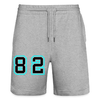 82 Symbole numérique - Short de jogging bio TRAINER Stanley/Stella unisexe - gris chiné - Devant - Nik (191cm) & Marisol (170cm)