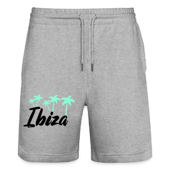 ibiza - Stanley/Stella Unisex Bio Joggingshorts Trainer  - Grau meliert - Vorne - Nik (191cm) & Marisol (170cm)