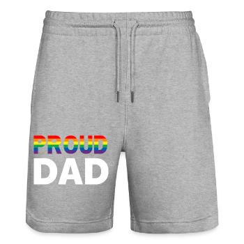 Proud Dad Pride - Stanley/Stella Unisex Bio Joggingshorts Trainer  - Grau meliert - Vorne - Nik (191cm) & Marisol (170cm)