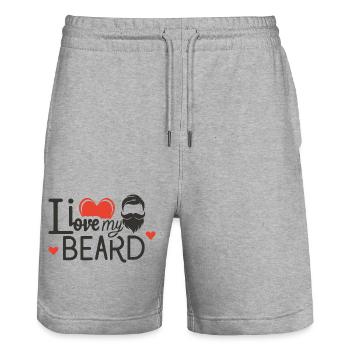 I love my beard 2 - Stanley/Stella Trainer Unisex Organic Jogging Shorts - heather grey - Front - Nik (191cm) & Marisol (170cm)