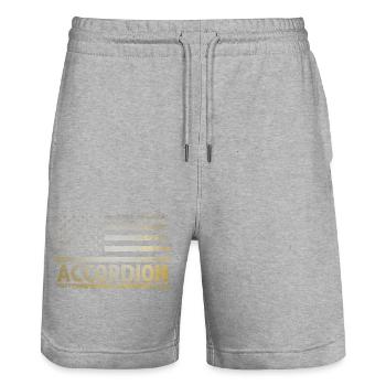American Flag Accordion Player Accordionist Musici - Stanley/Stella Trainer Unisex Organic Jogging Shorts - heather grey - Front - Nik (191cm) & Marisol (170cm)