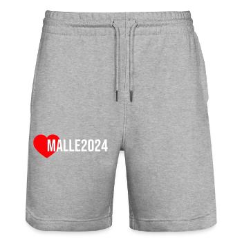 Malle 2024 Heart Holiday - Stanley/Stella Trainer Unisex Organic Jogging Shorts - heather grey - Front - Nik (191cm) & Marisol (170cm)