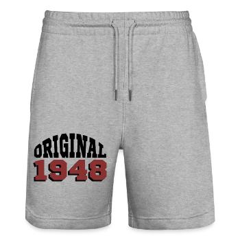 Original 1948 - Stanley/Stella Unisex Bio Joggingshorts Trainer  - Grau meliert - Vorne - Nik (191cm) & Marisol (170cm)
