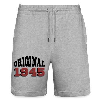 Original 1945 - Stanley/Stella Unisex Bio Joggingshorts Trainer  - Grau meliert - Vorne - Nik (191cm) & Marisol (170cm)