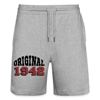 Original 1942 - Stanley/Stella Unisex Bio Joggingshorts Trainer  - Grau meliert - Vorne - Nik (191cm) & Marisol (170cm)