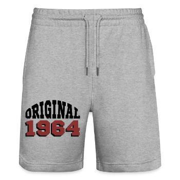 Original 1964 - Short de jogging bio TRAINER Stanley/Stella unisexe - gris chiné - Devant - Nik (191cm) & Marisol (170cm)